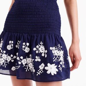 Jcrew point sur embroidered skirt